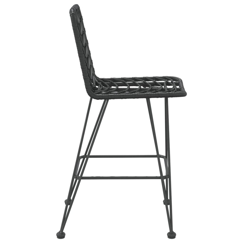 Bar Stools 2 pcs Black 45x56x103.5 cm PE Rattan and Steel