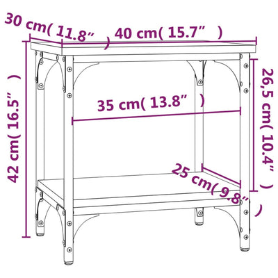 Side Table Grey Sonoma 40x30x42 cm Engineered Wood