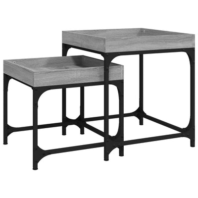 Side Tables 2 pcs Grey Sonoma Engineered Wood