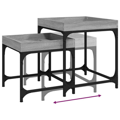 Side Tables 2 pcs Grey Sonoma Engineered Wood