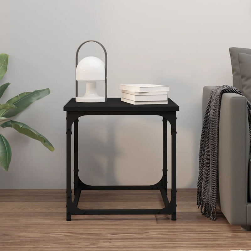 Side Table Black 40x40x40 cm Engineered Wood