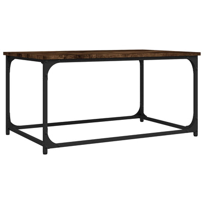 Coffee Table Smoked Oak 80x50x40 cm Engineered Wood and Iron