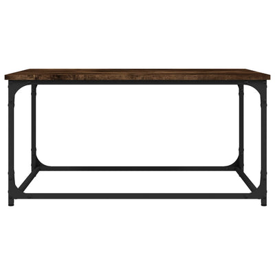 Coffee Table Smoked Oak 80x50x40 cm Engineered Wood and Iron