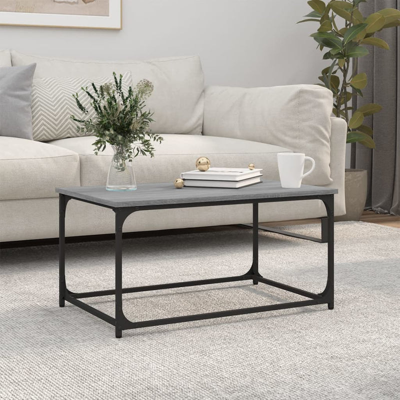 Coffee Table Grey Sonoma 80x50x40 cm Engineered Wood and Iron