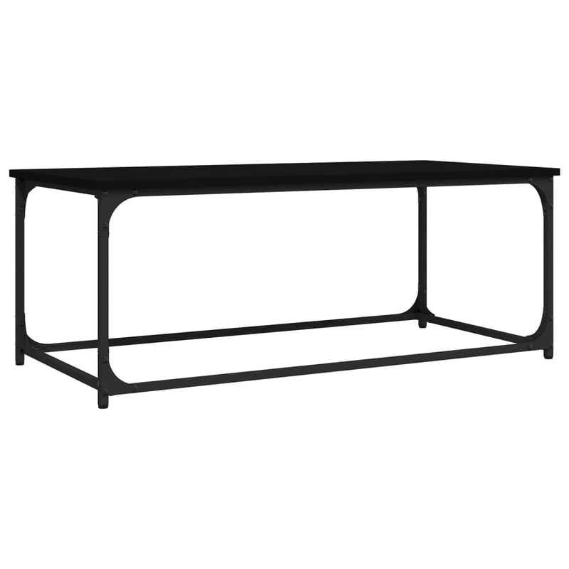 Coffee Table Black 102x50x40 cm Engineered Wood and Iron