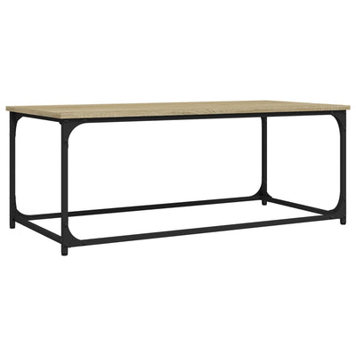 Coffee Table Sonoma Oak 102x50x40 cm Engineered Wood and Iron