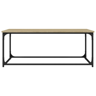 Coffee Table Sonoma Oak 102x50x40 cm Engineered Wood and Iron