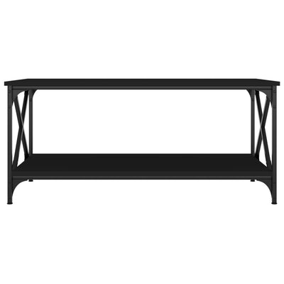 Coffee Table Black 100x50x45 cm Engineered Wood and Iron