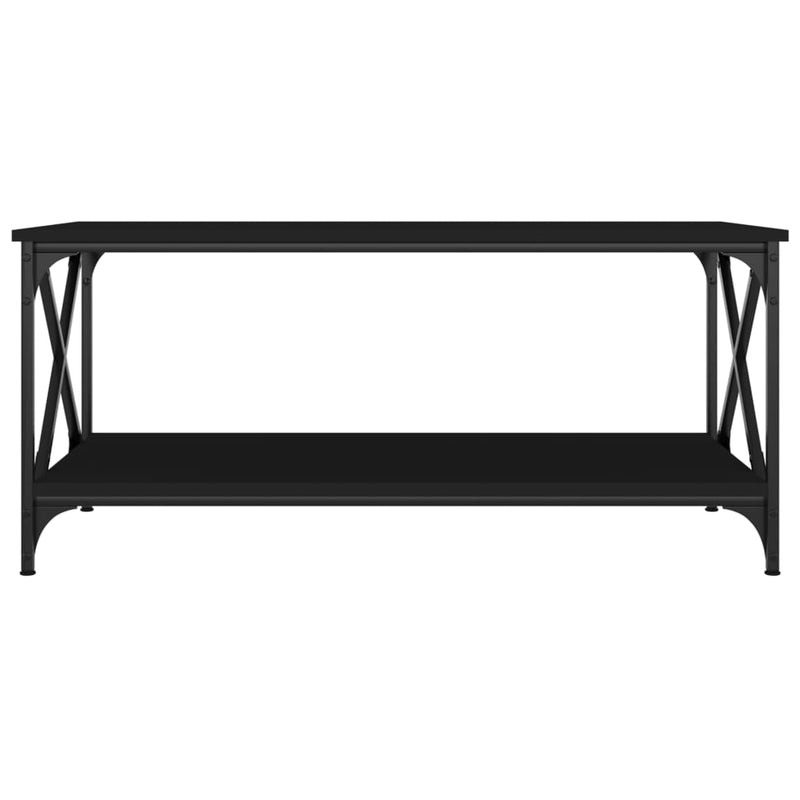 Coffee Table Black 100x50x45 cm Engineered Wood and Iron