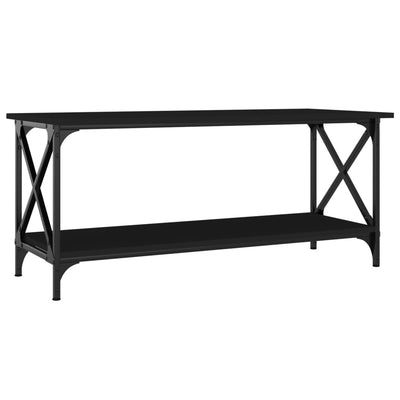 Coffee Table Black 100x45x45 cm Engineered Wood and Iron