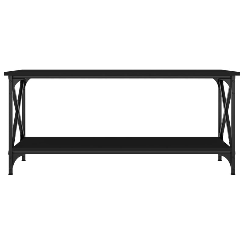 Coffee Table Black 100x45x45 cm Engineered Wood and Iron