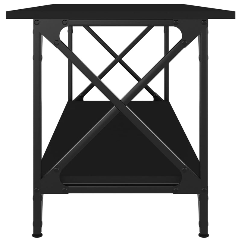 Coffee Table Black 100x45x45 cm Engineered Wood and Iron