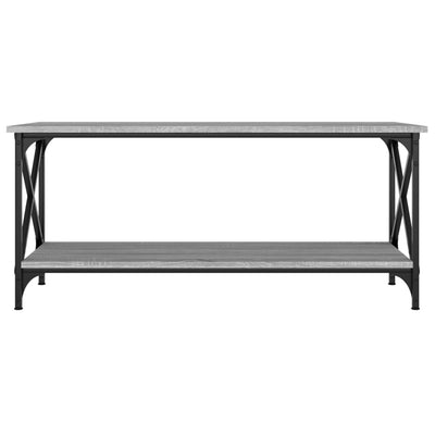 Coffee Table Grey Sonoma 100x45x45 cm Engineered Wood and Iron