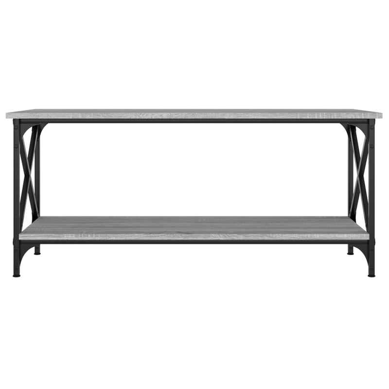 Coffee Table Grey Sonoma 100x45x45 cm Engineered Wood and Iron