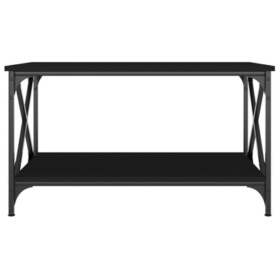 Coffee Table Black 80x50x45 cm Engineered Wood and Iron