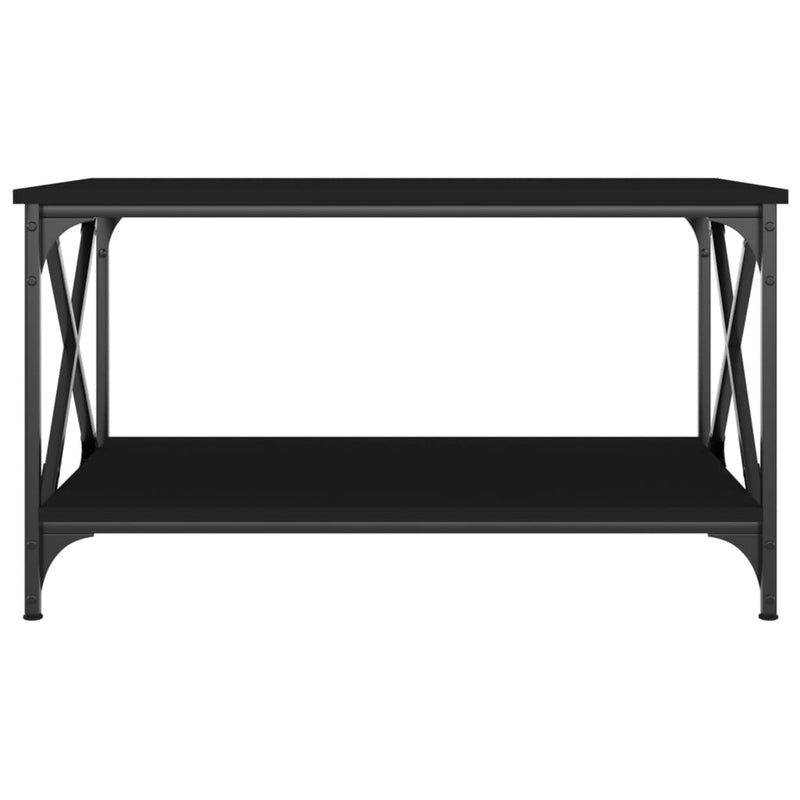 Coffee Table Black 80x50x45 cm Engineered Wood and Iron