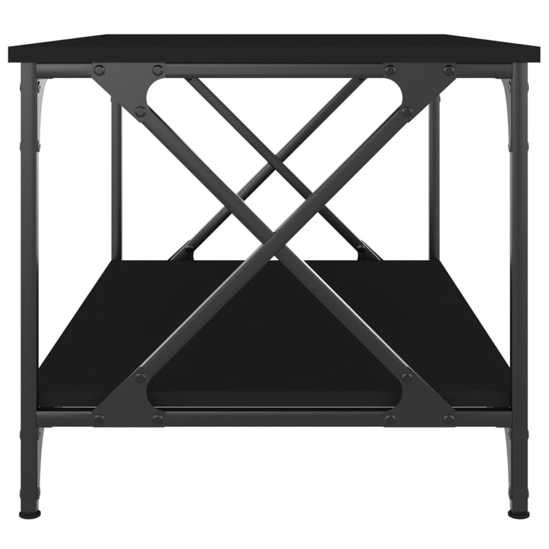 Coffee Table Black 80x50x45 cm Engineered Wood and Iron