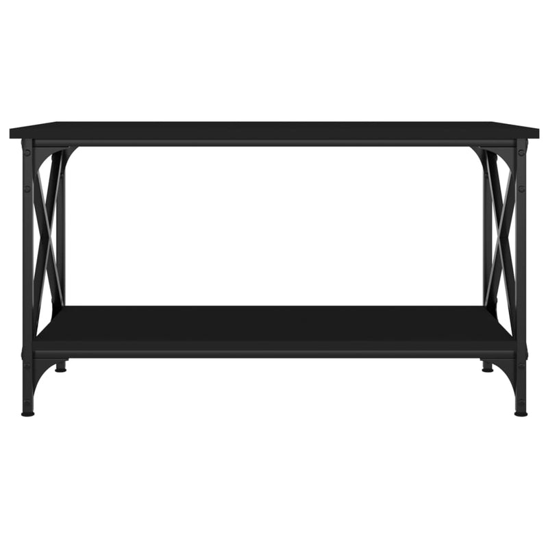 Coffee Table Black 80x45x45 cm Engineered Wood and Iron