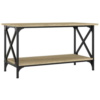 Coffee Table Sonoma Oak 80x45x45 cm Engineered Wood and Iron