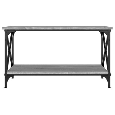 Coffee Table Grey Sonoma 80x45x45 cm Engineered Wood and Iron