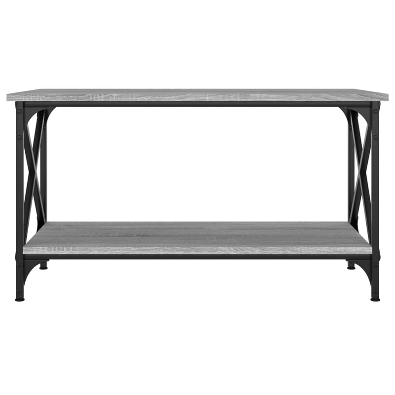 Coffee Table Grey Sonoma 80x45x45 cm Engineered Wood and Iron