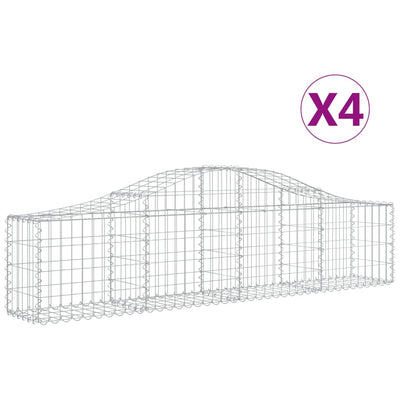 Arched Gabion Baskets 4 pcs 200x30x40/60 cm Galvanised Iron