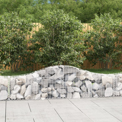 Arched Gabion Baskets 4 pcs 200x30x40/60 cm Galvanised Iron