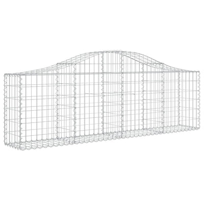 Arched Gabion Baskets 2 pcs 200x30x60/80 cm Galvanised Iron