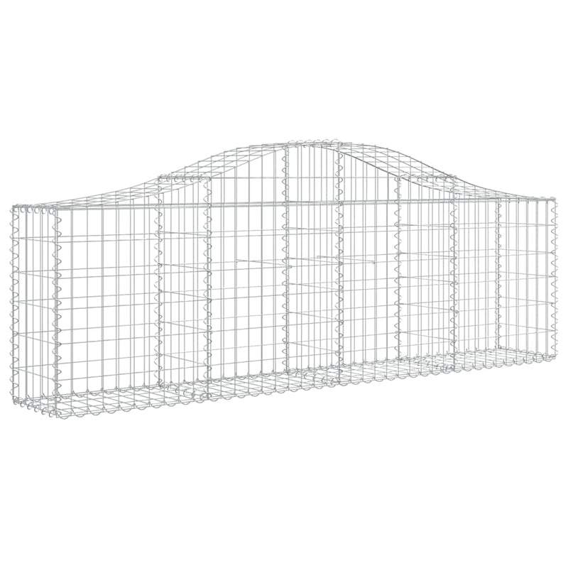 Arched Gabion Baskets 2 pcs 200x30x60/80 cm Galvanised Iron