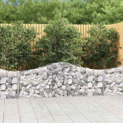 Arched Gabion Baskets 2 pcs 200x30x60/80 cm Galvanised Iron