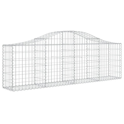 Arched Gabion Baskets 4 pcs 200x30x60/80 cm Galvanised Iron