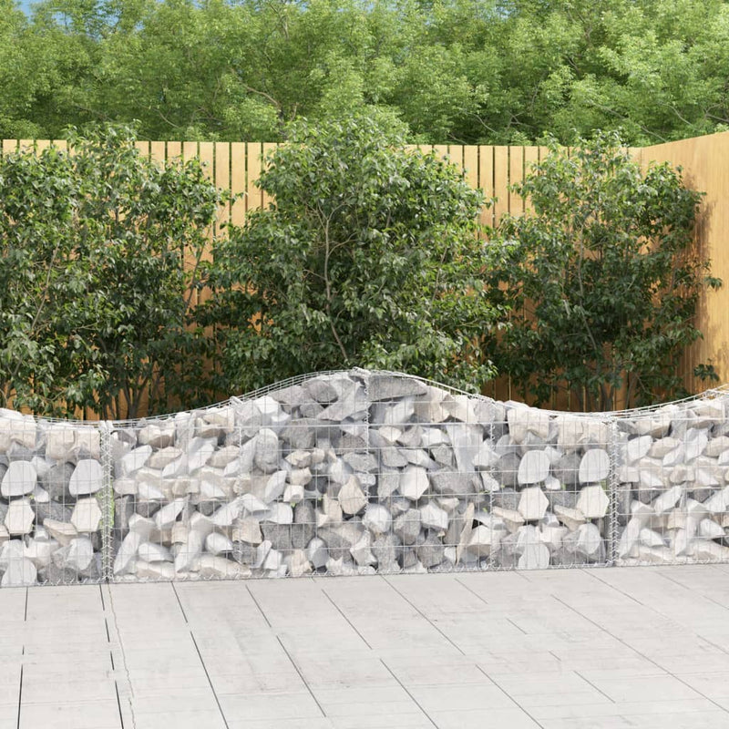 Arched Gabion Baskets 4 pcs 200x30x60/80 cm Galvanised Iron