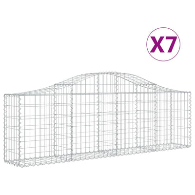 Arched Gabion Baskets 7 pcs 200x30x60/80 cm Galvanised Iron