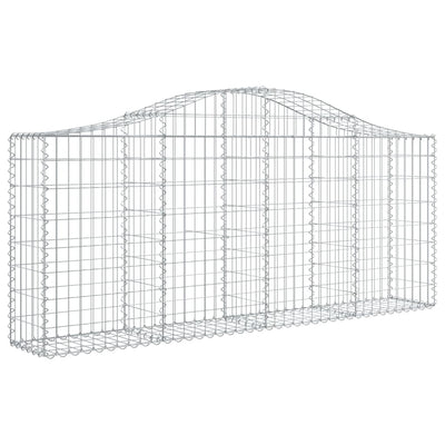 Arched Gabion Baskets 4 pcs 200x30x80/100 cm Galvanised Iron