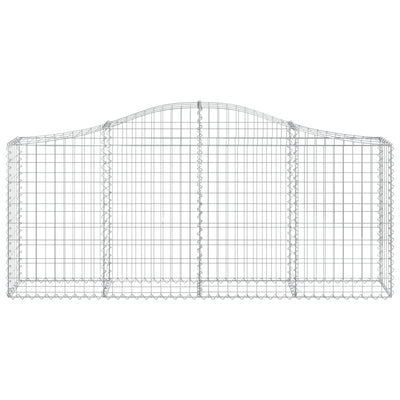 Arched Gabion Baskets 4 pcs 200x30x80/100 cm Galvanised Iron