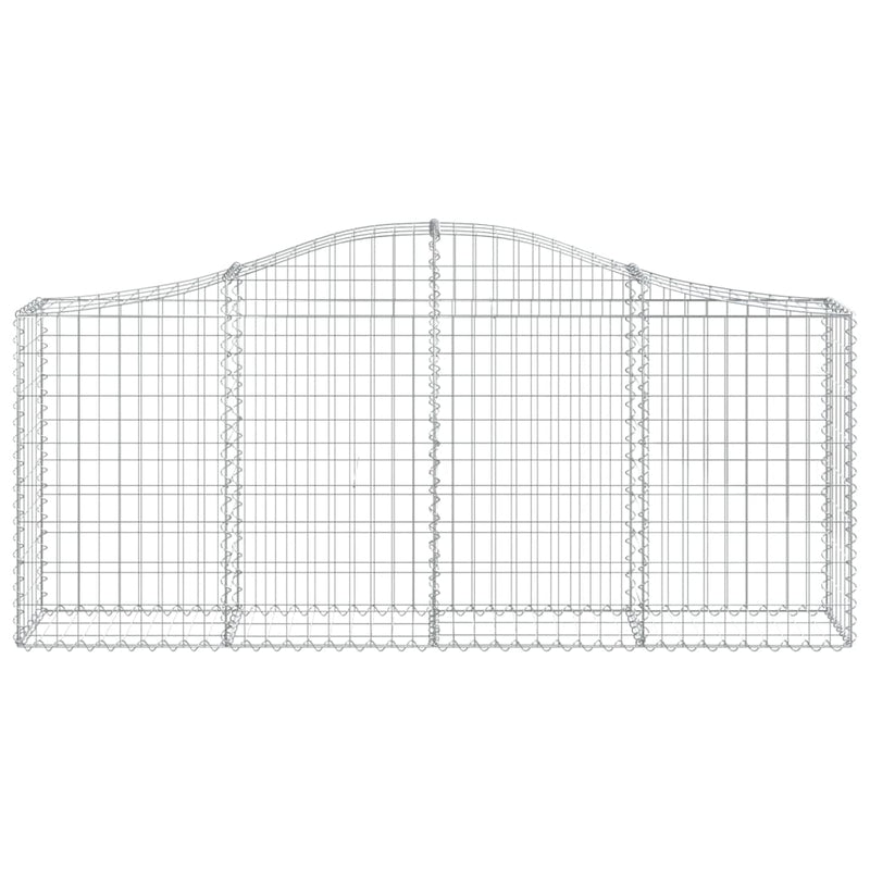 Arched Gabion Baskets 4 pcs 200x30x80/100 cm Galvanised Iron