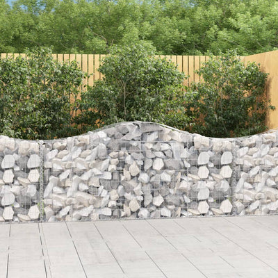 Arched Gabion Baskets 7 pcs 200x30x80/100 cm Galvanised Iron