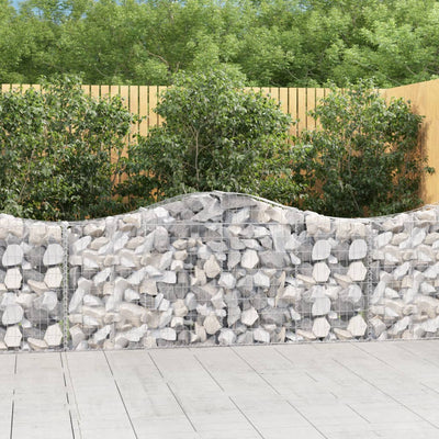 Arched Gabion Baskets 10 pcs 200x30x80/100 cm Galvanised Iron