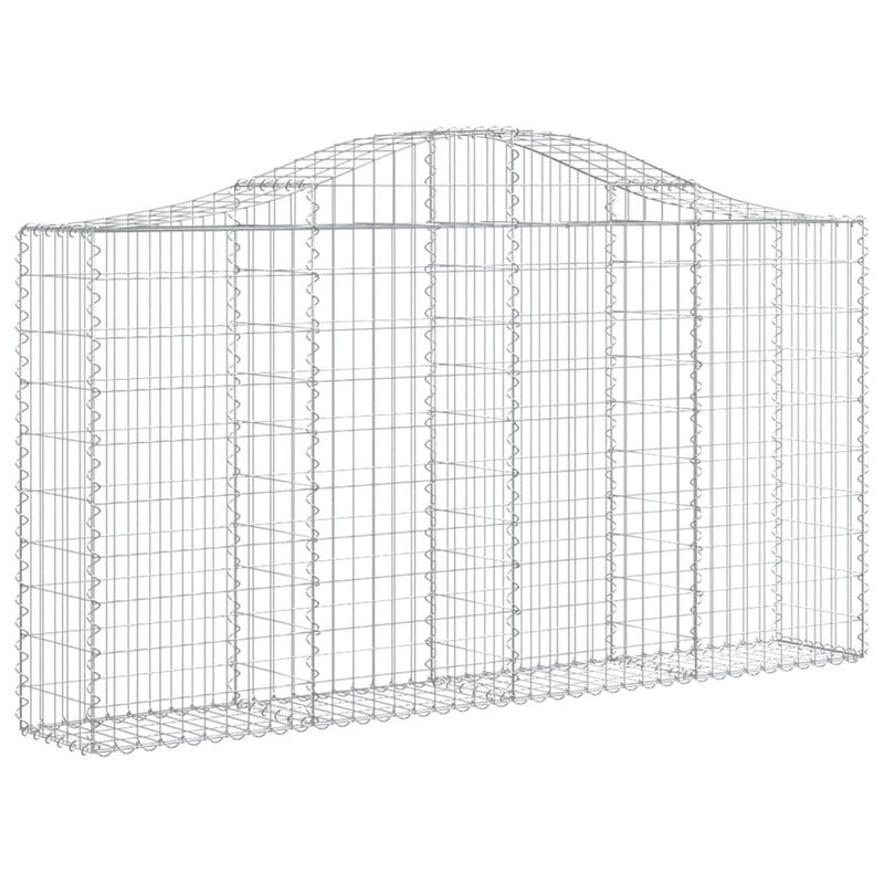 Arched Gabion Baskets 2 pcs 200x30x100/120 cm Galvanised Iron