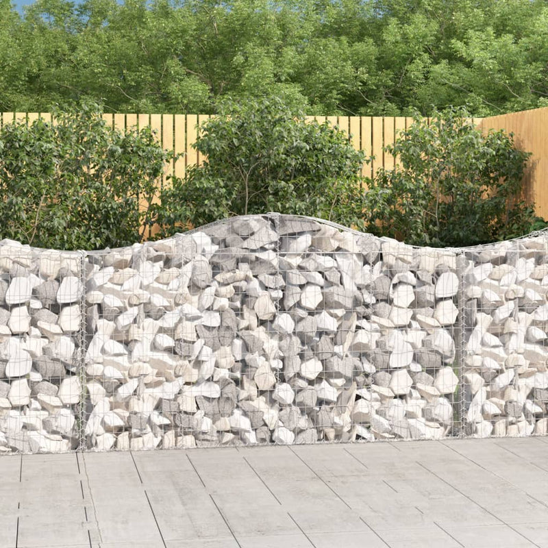 Arched Gabion Baskets 3 pcs 200x30x100/120 cm Galvanised Iron