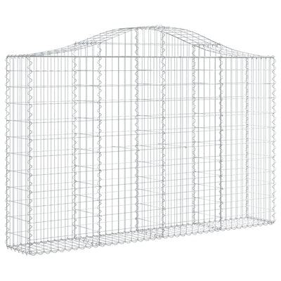 Arched Gabion Baskets 4 pcs 200x30x120/140 cm Galvanised Iron