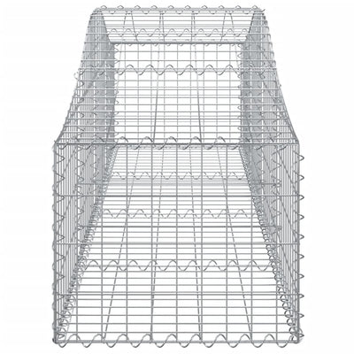 Arched Gabion Baskets 2 pcs 200x50x40/60 cm Galvanised Iron