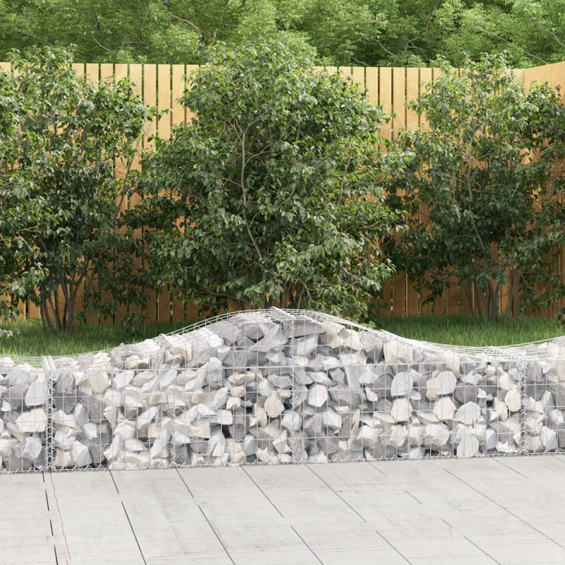 Arched Gabion Baskets 2 pcs 200x50x40/60 cm Galvanised Iron