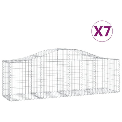 Arched Gabion Baskets 7 pcs 200x50x60/80 cm Galvanised Iron