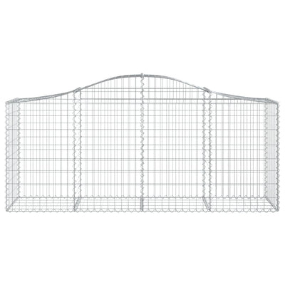 Arched Gabion Baskets 2 pcs 200x50x80/100 cm Galvanised Iron