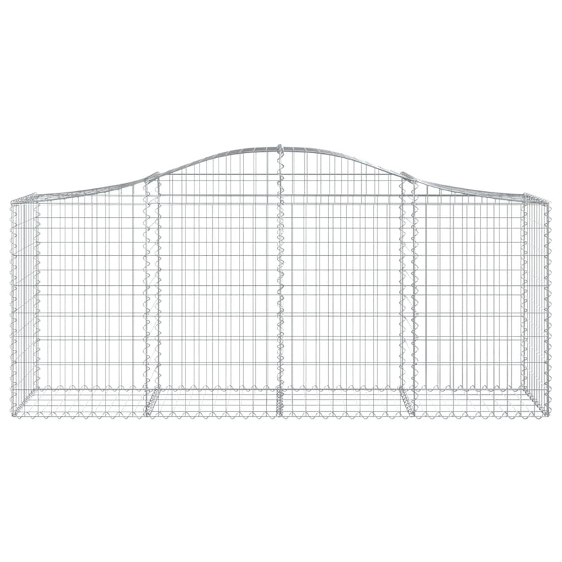 Arched Gabion Baskets 2 pcs 200x50x80/100 cm Galvanised Iron