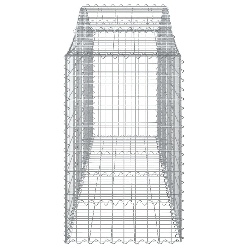 Arched Gabion Baskets 2 pcs 200x50x80/100 cm Galvanised Iron