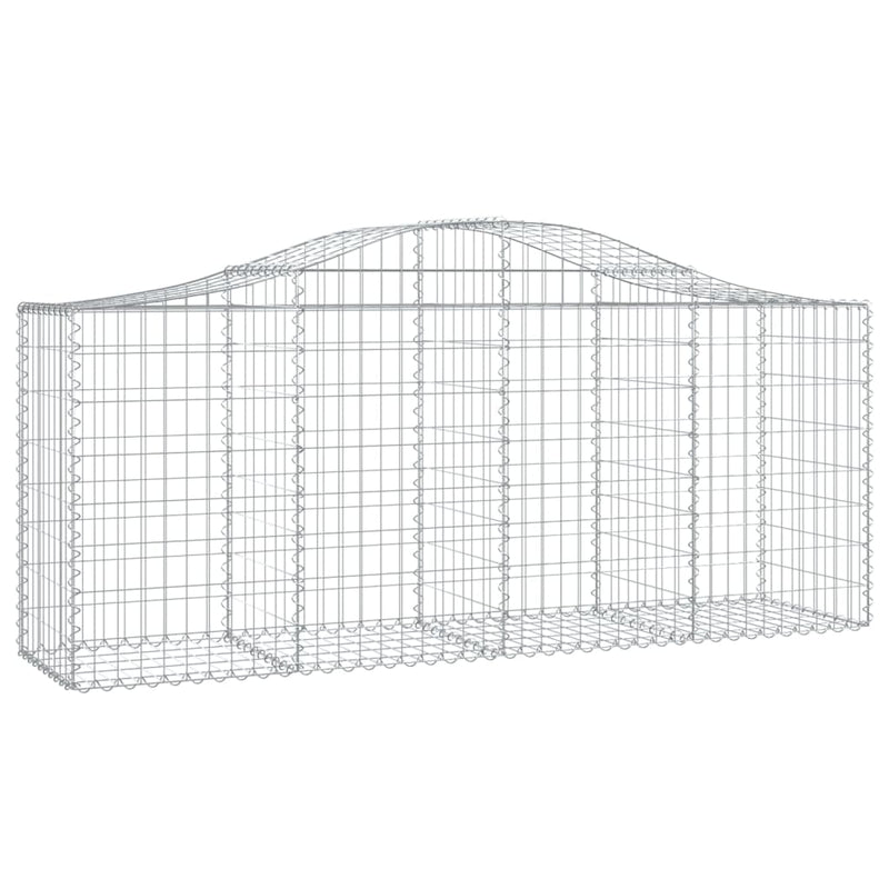 Arched Gabion Baskets 3 pcs 200x50x80/100 cm Galvanised Iron