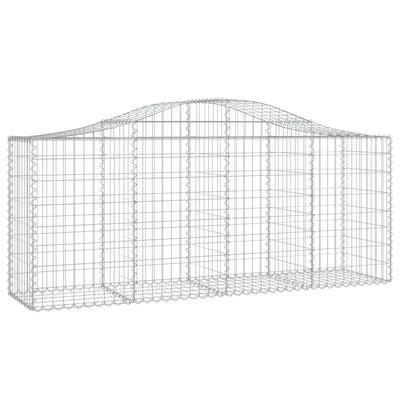 Arched Gabion Baskets 4 pcs 200x50x80/100 cm Galvanised Iron