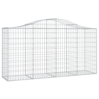 Arched Gabion Baskets 2 pcs 200x50x100/120 cm Galvanised Iron